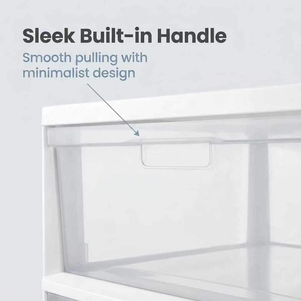 White 3 Drawer Plastic Storage Tower with Clear Bins W854599