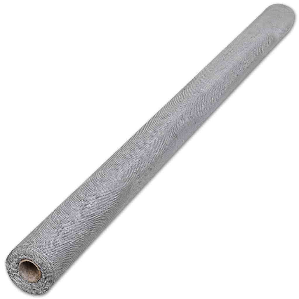 Aluminum Mesh Screen 39.4x196.9 Inches Silver Z997