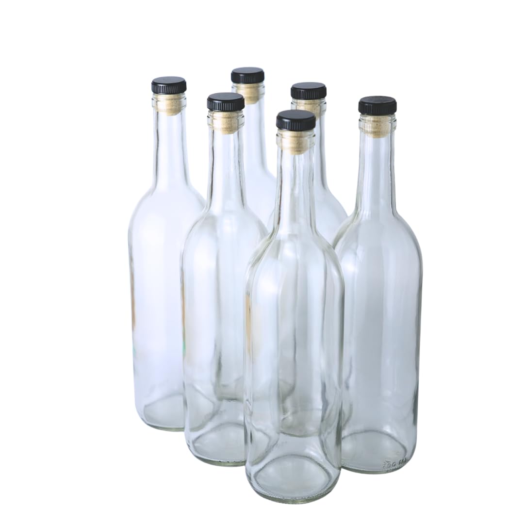 750ml Glass Bottle With Cork 6-Pack F339299