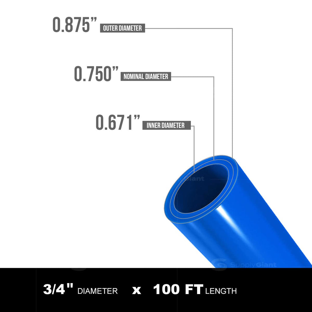 3/4 In x 100 Ft Blue PEX-B Pipe Q437