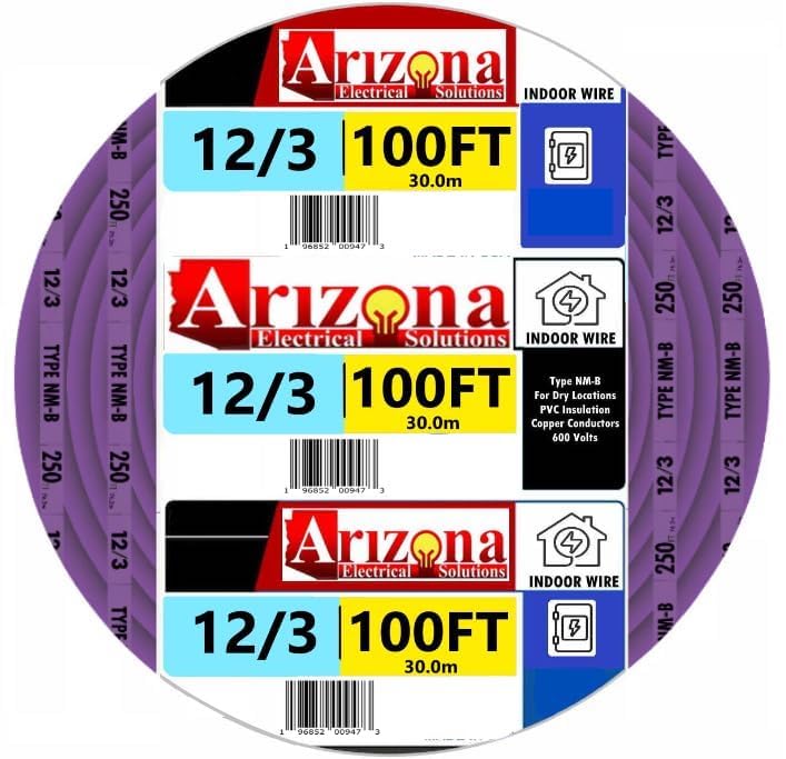 12 AWG 3 Conductor Copper Electrical Wire 100 FT I575