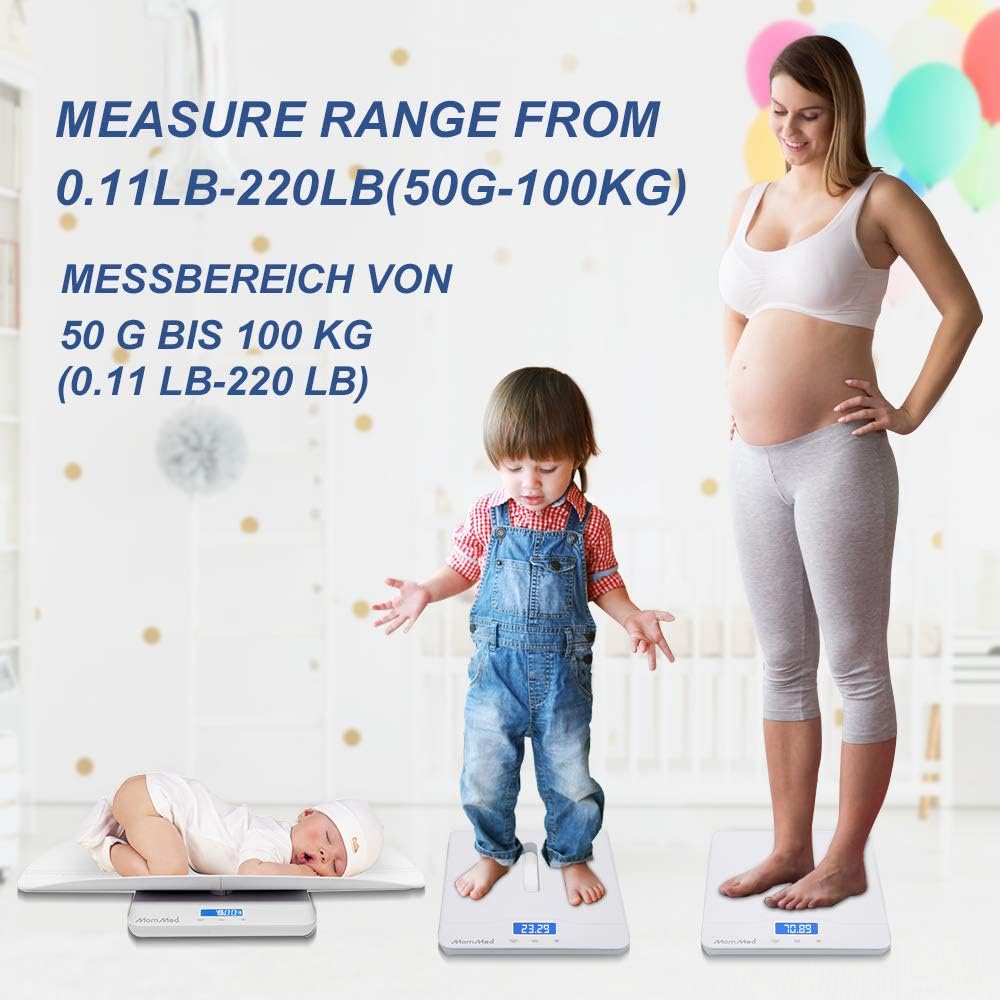 Baby Scale with Hold Function, Blue Backlight, Weight and Height Track X608