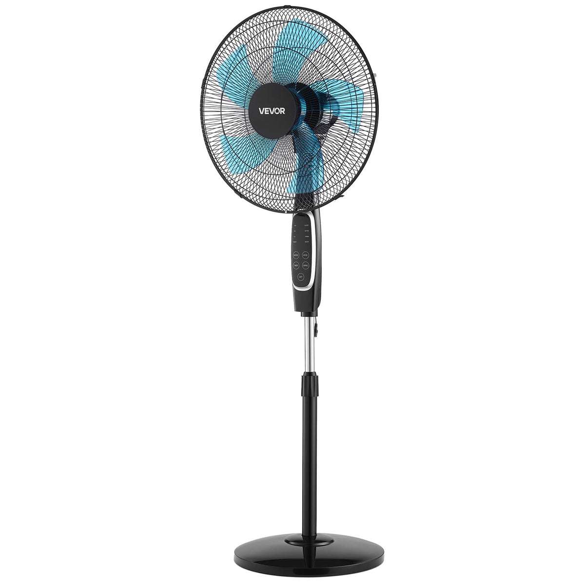 18-Inch Pedestal Fan with Remote Control, 9 Speeds, Oscillating, Black I57164