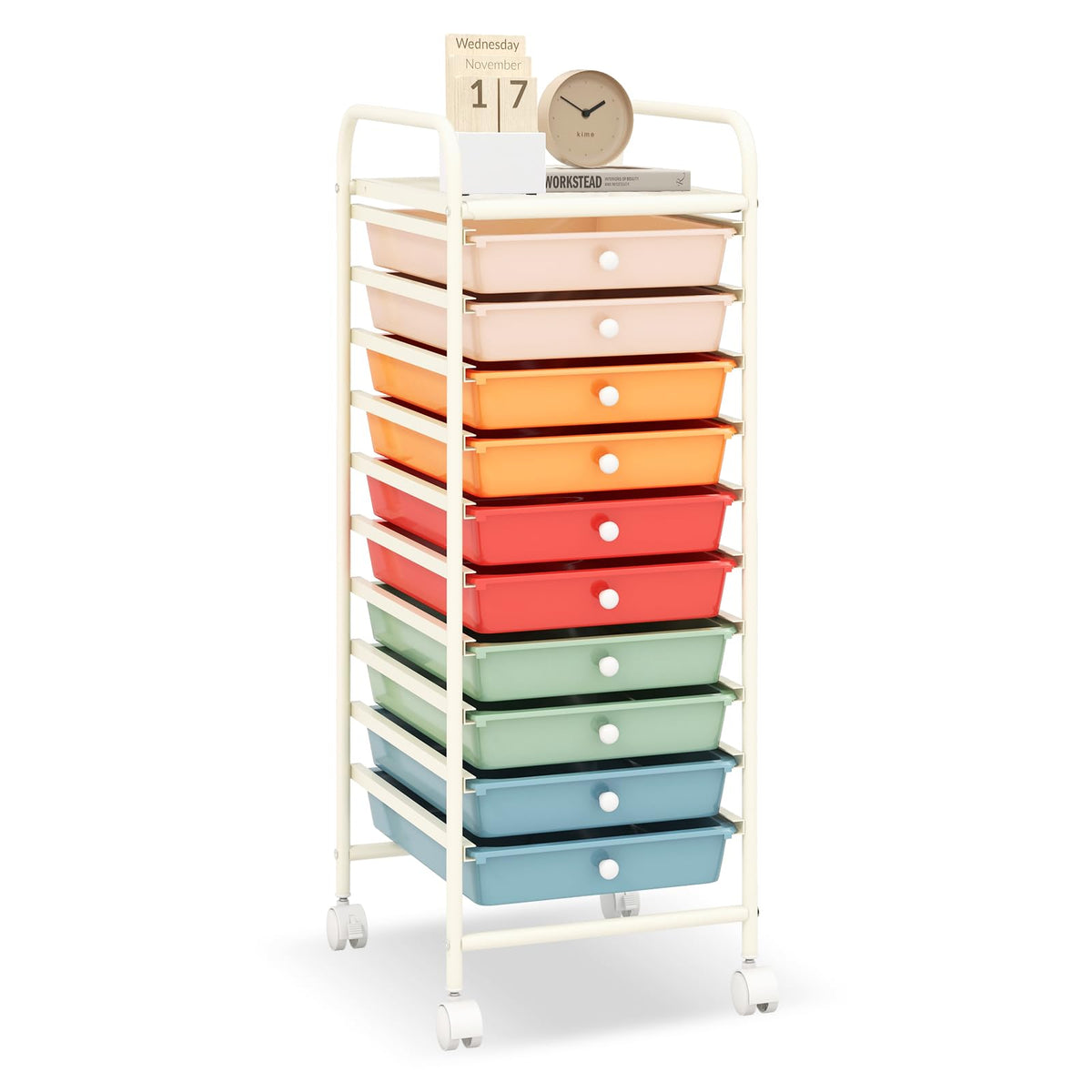 10 Drawer Rolling Cart R6656