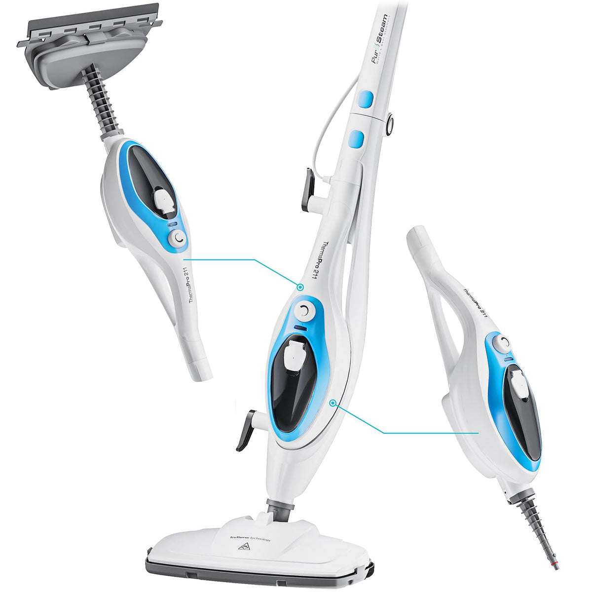 10-in-1 Steam Mop with Detachable Handheld Steam Cleaner A1978