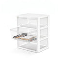 White 3 Drawer Plastic Storage Tower with Clear Bins W854599