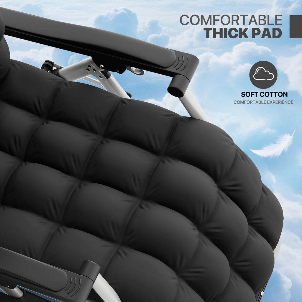 Zero Gravity Reclining Patio Lounge Chair, Black R372