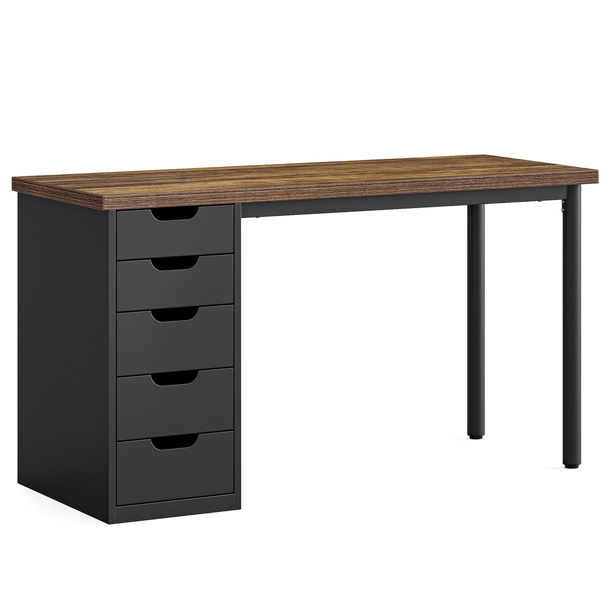 47 Inch Computer Desk with 5 Drawers Metal Frame Q23468