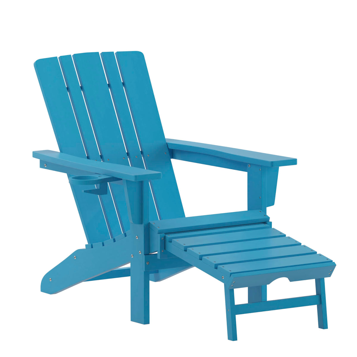 Blue Adirondack Lounge Chair with Ottoman V2715