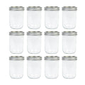 16 oz 12 Pack Wide Mouth Mason Jars with Airtight Lids I100