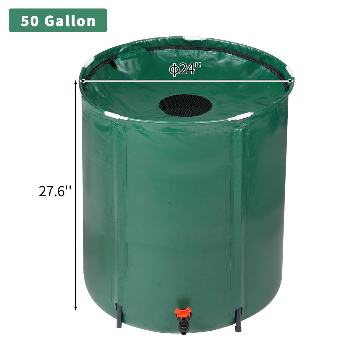 50 Gallon Foldable PVC Rain Barrel with Filter P74890