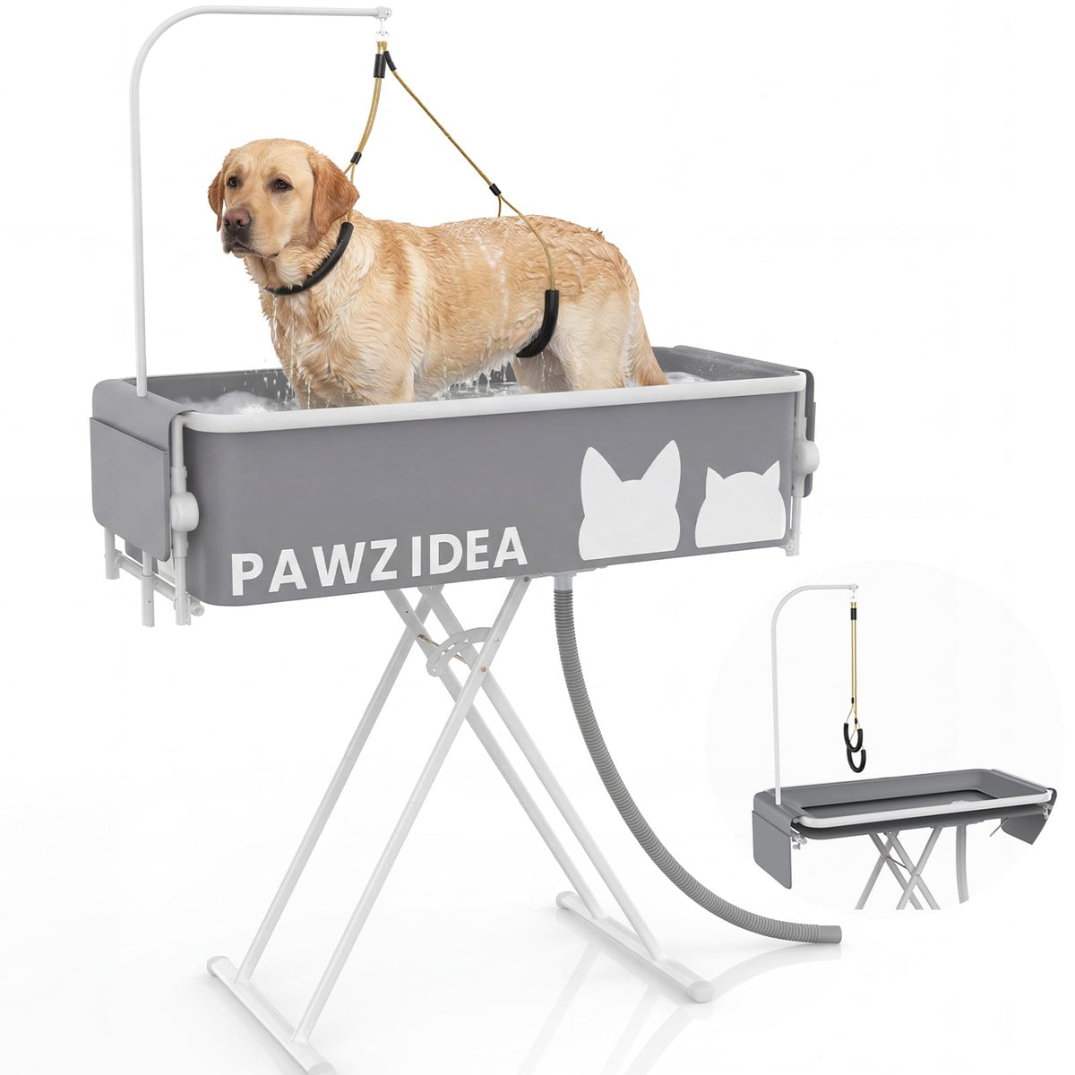 2-in-1 Dog Bathtub & Grooming Table Y39687