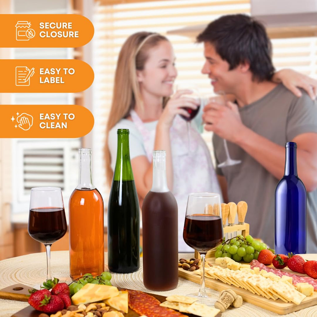 750ml Glass Bottle With Cork 6-Pack F339299