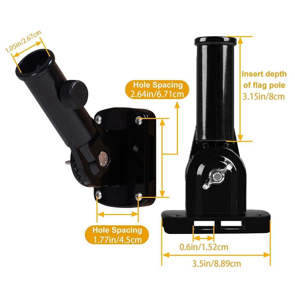 Flag Pole Holder Aluminum Alloy Bracket U9485
