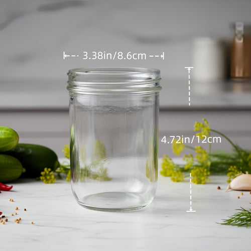 16 oz 12 Pack Wide Mouth Mason Jars with Airtight Lids I100