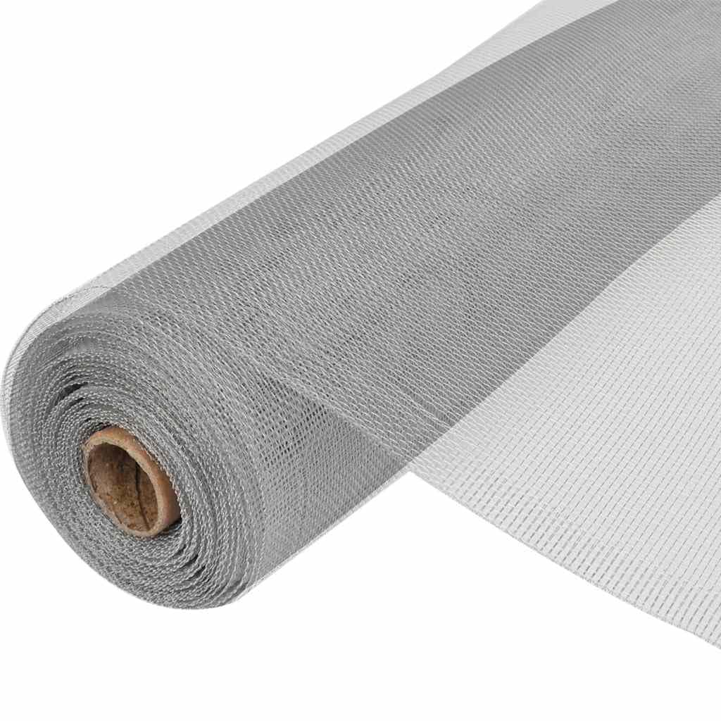 Aluminum Mesh Screen 39.4x196.9 Inches Silver Z997