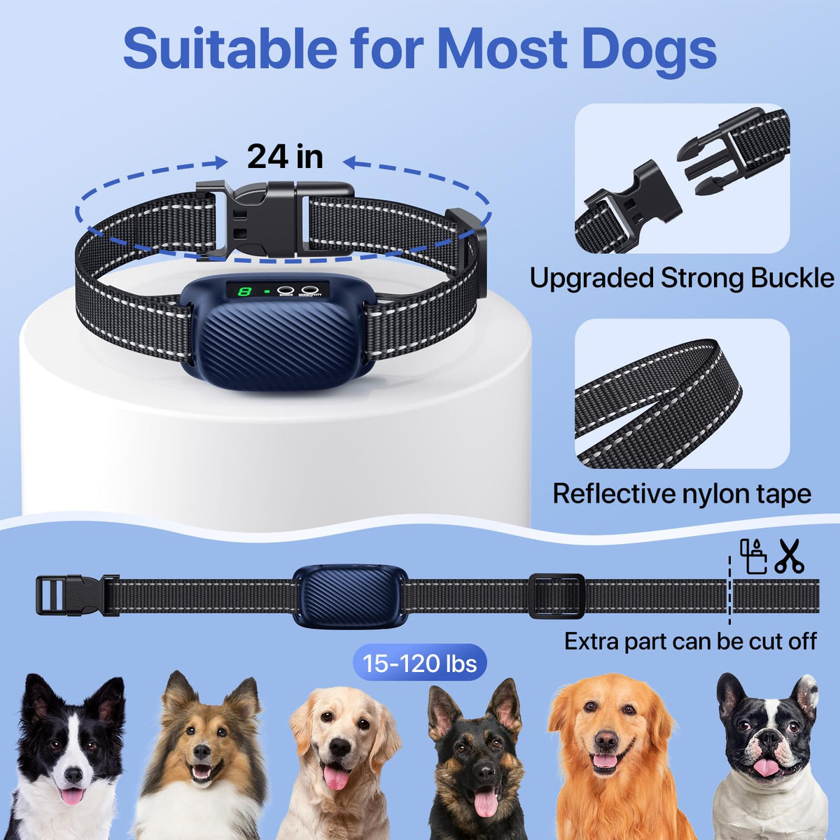 Automatic Waterproof Rechargeable Dog Bark Collar Q452