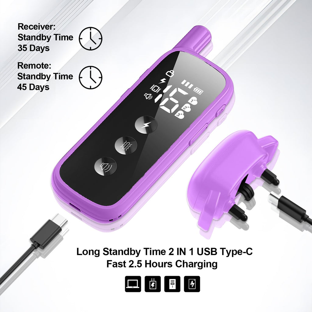 Dog Training Collar with Remote Purple R145385