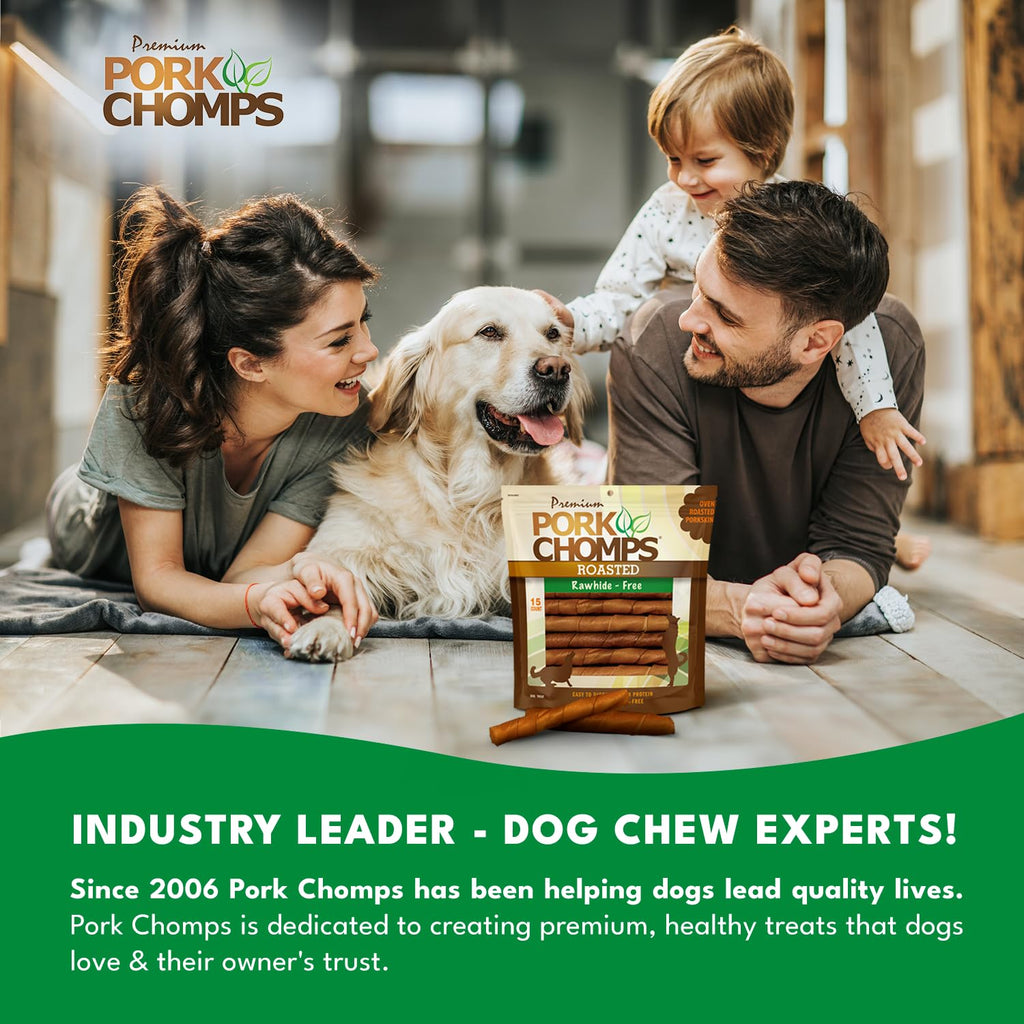 Roasted Pork Skin Dog Chews 6in Twists 15 Count T5916