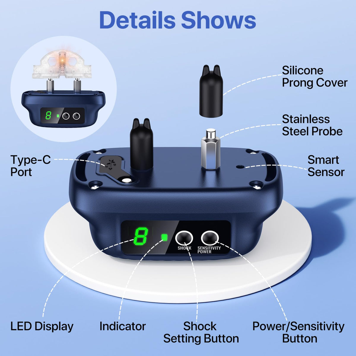 Automatic Waterproof Rechargeable Dog Bark Collar Q452