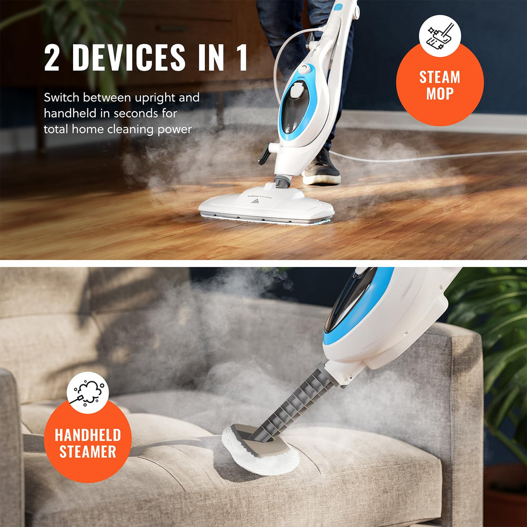 10-in-1 Steam Mop with Detachable Handheld Steam Cleaner A1978