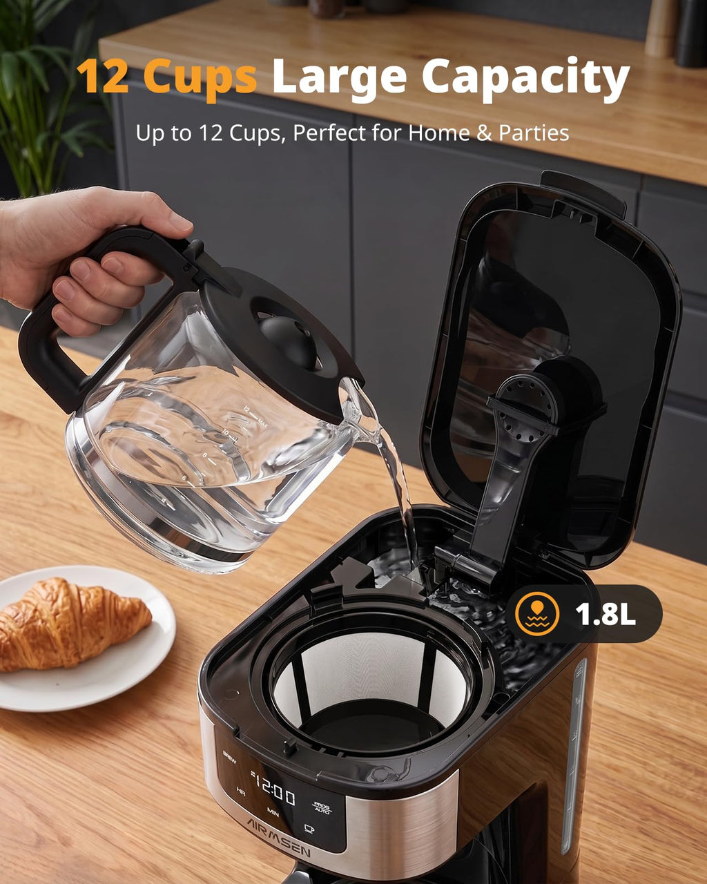 12-Cup Programmable Drip Coffee Maker L1254