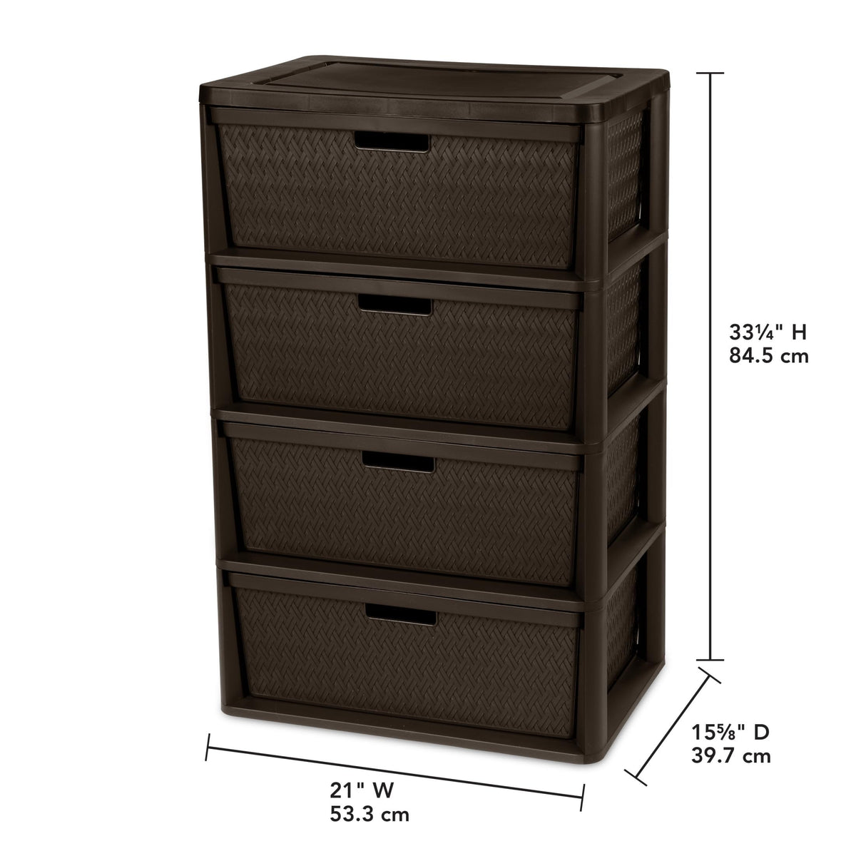 2 Pack Wide 4 Drawer Plastic Storage Tower B46580