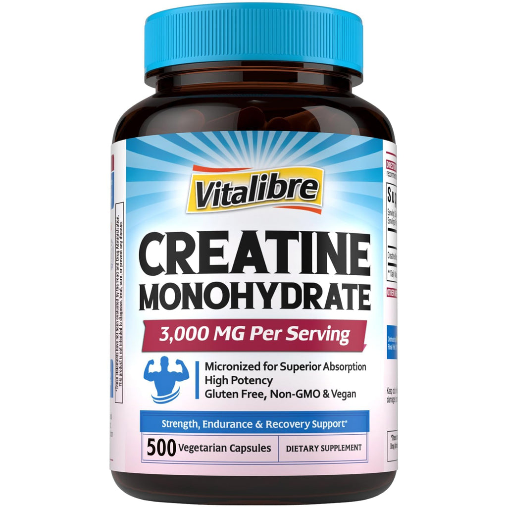 Creatine Monohydrate 3000 mg Micronized 500 Capsules W2464