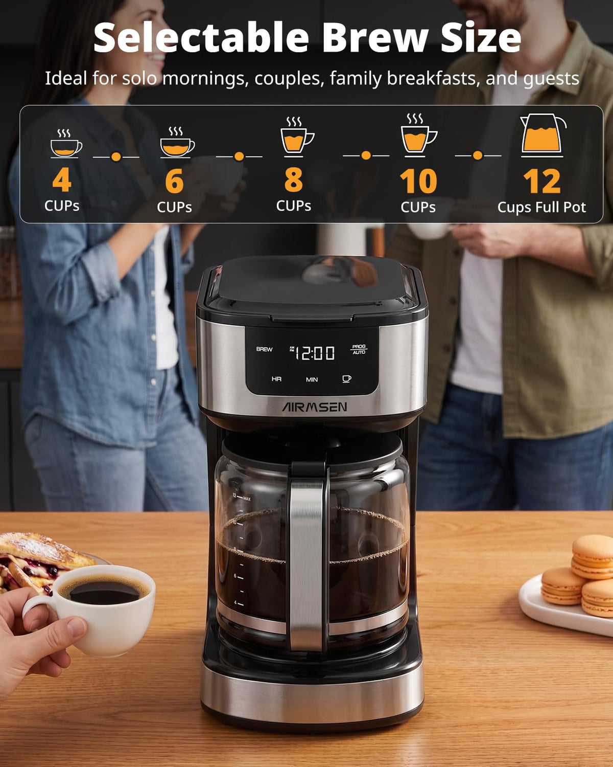 12-Cup Programmable Drip Coffee Maker L1254