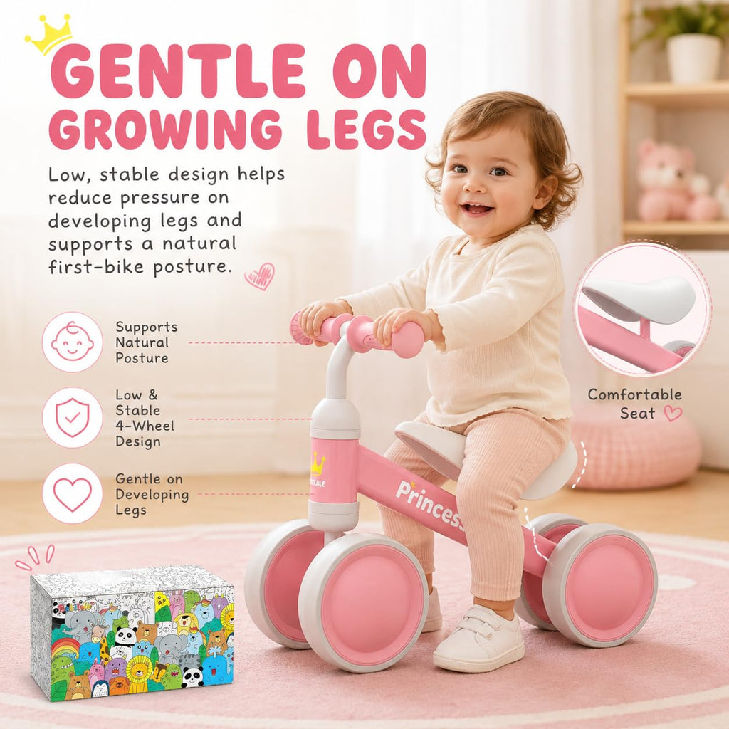Pink Balance Bike with LED Light Up Wheels C47966