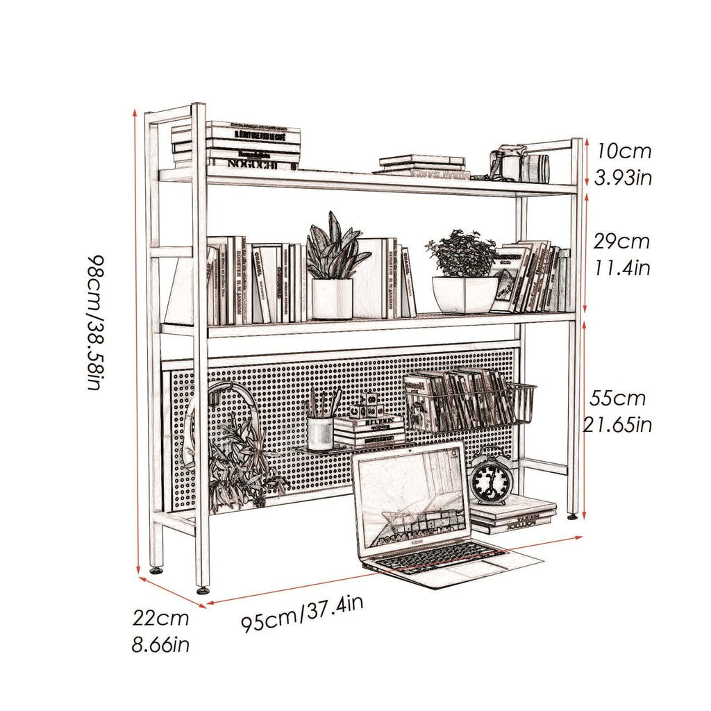 White Metal Desktop Bookshelf Q609