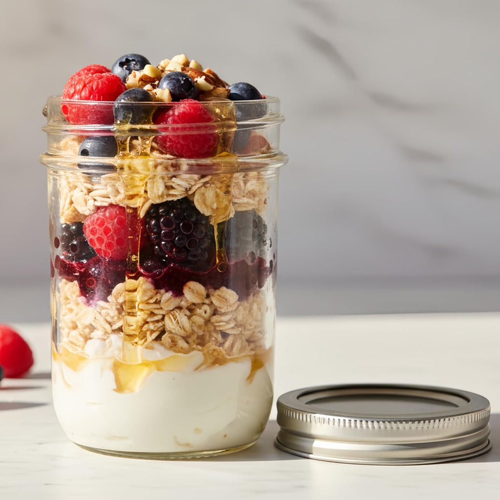 16 oz 12 Pack Wide Mouth Mason Jars with Airtight Lids I100