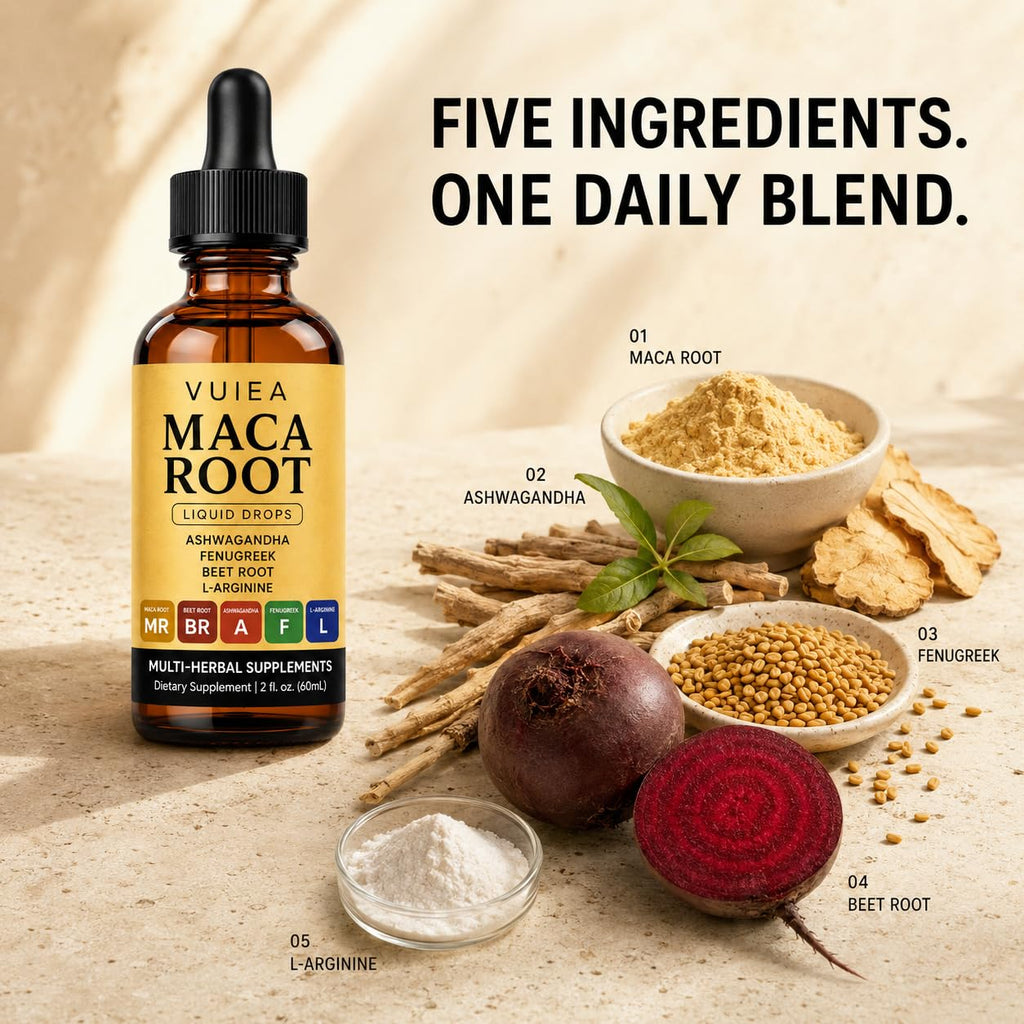 Maca Root Drops 5-in-1 Herbal Supplement 2 Fl Oz H80245