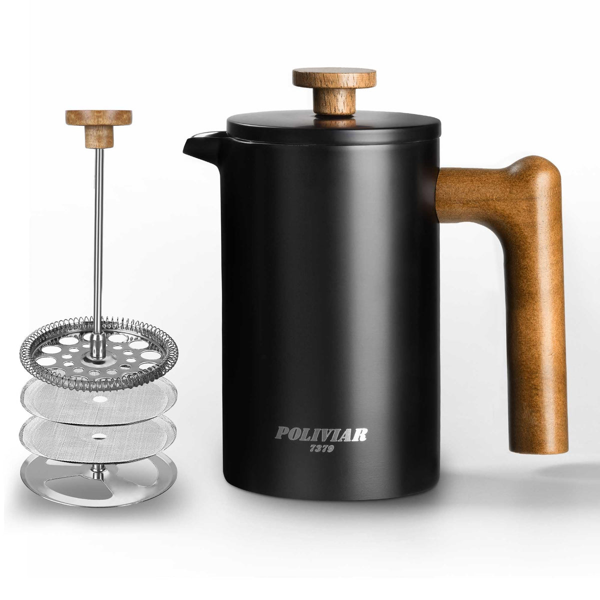 French Press Coffee Maker, 21oz, Black G840