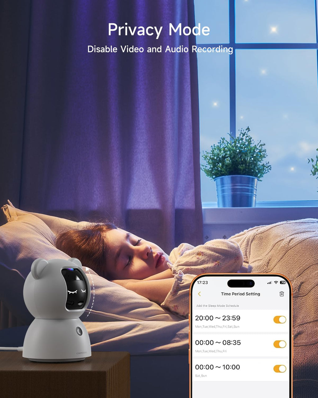 2 Pack 2.5K Indoor Security Cameras with Pan Tilt Night Vision 2-Way Audio L80826