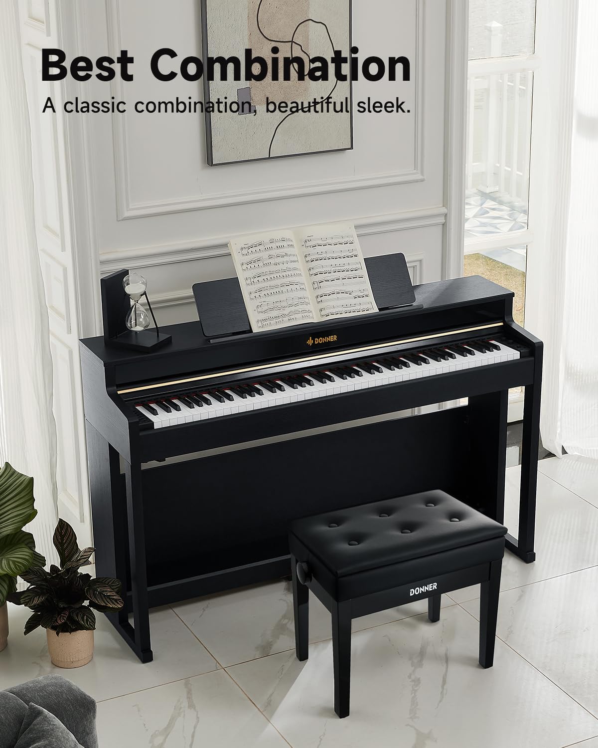 88-Key Weighted Action Digital Piano with Storage Bench F93125