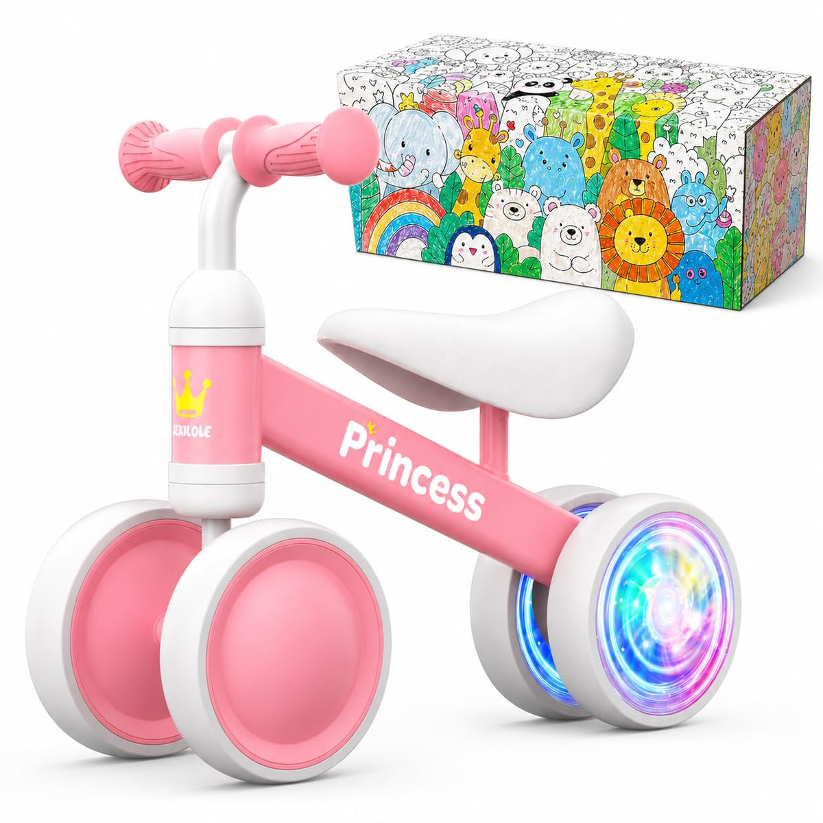 Pink Balance Bike with LED Light Up Wheels C47966