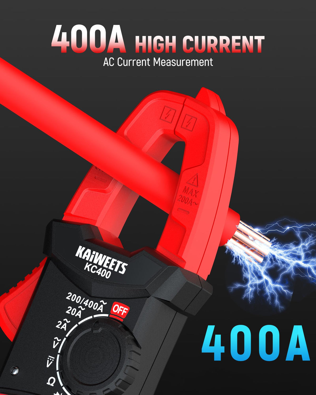 Digital Clamp Meter, 2000 Counts, 400A AC Current, 600V AC/DC, Auto Ranging A58143