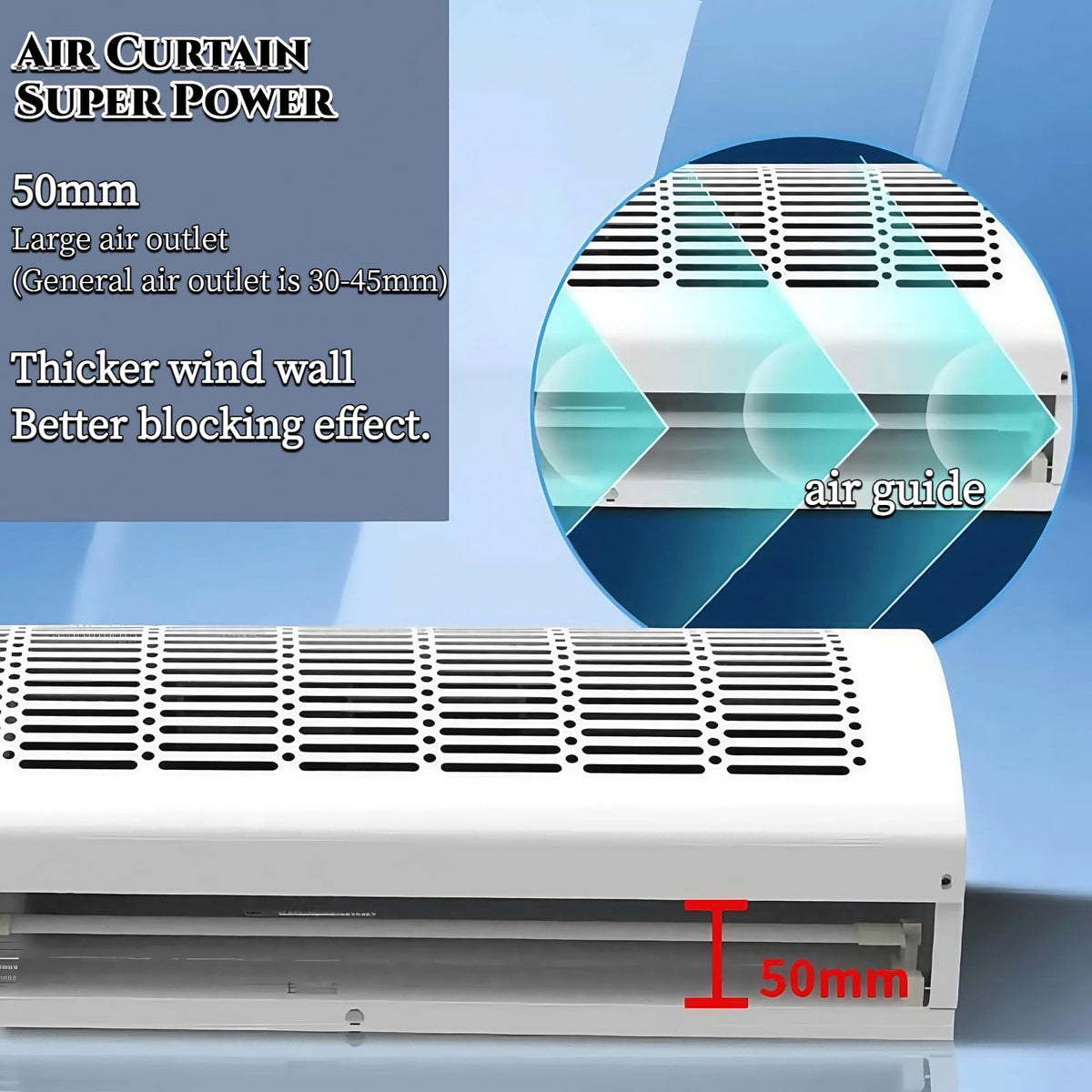 Commercial Indoor Air Curtain Fan, Black, 100CM C515