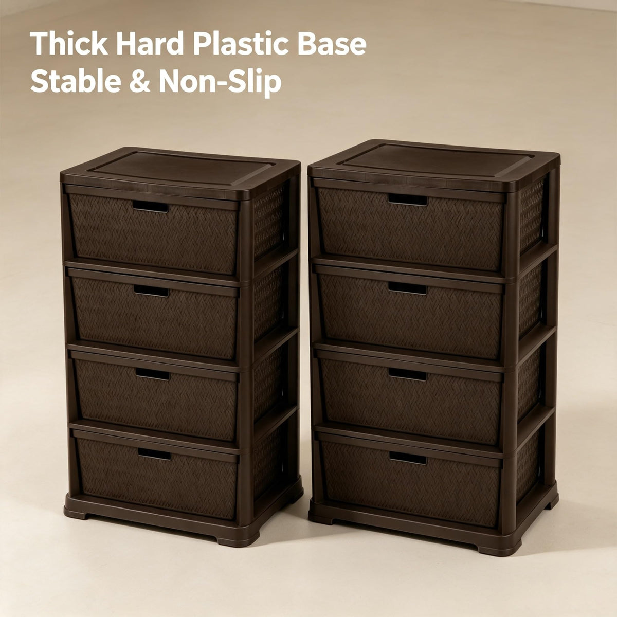 2 Pack Wide 4 Drawer Plastic Storage Tower B46580