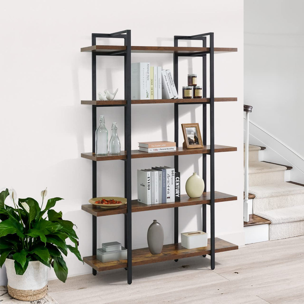 5-Tier Wood and Metal Book Shelf L52213