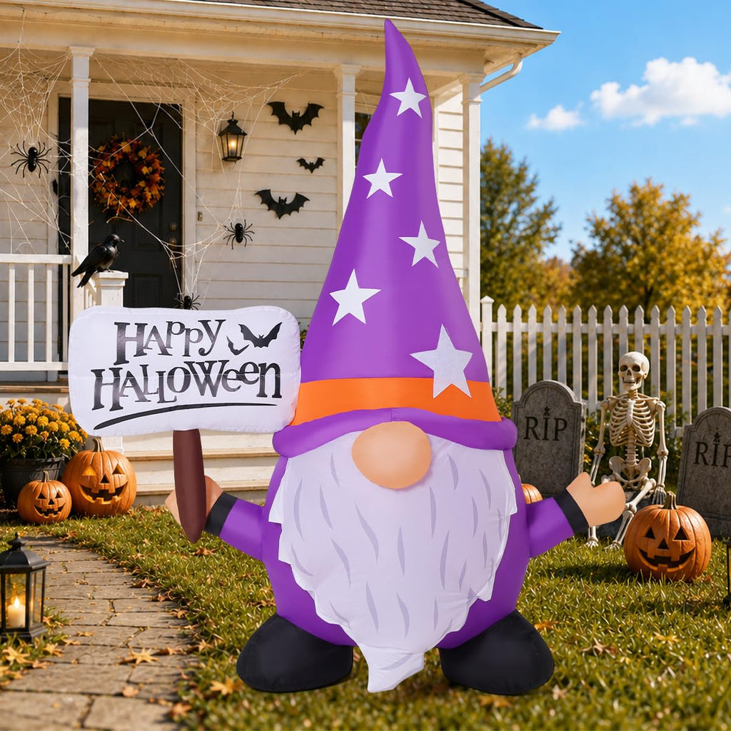 5FT Halloween Inflatable Gnome Yard Decor with LEDs F745276