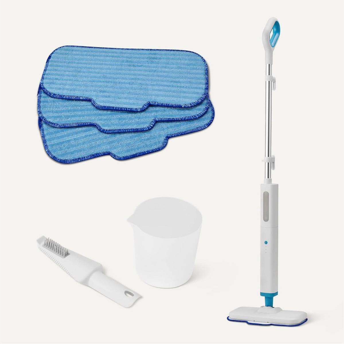 Steam Mop for Sealed Hard Floors, 3 Washable Pads, 20-Foot Cord, White R165