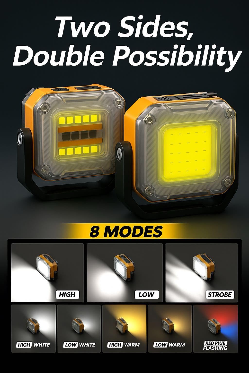 2 Pack Rechargeable LED Work Light V10646
