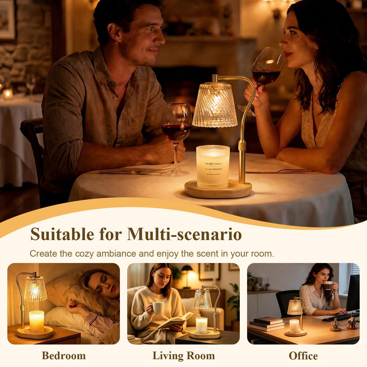 Candle Warmer Lamp with Timer and Dimmable W818115