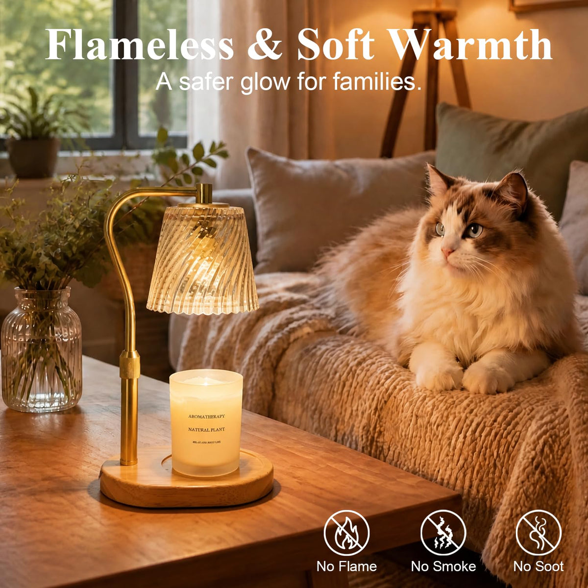 Candle Warmer Lamp with Timer and Dimmable W818115