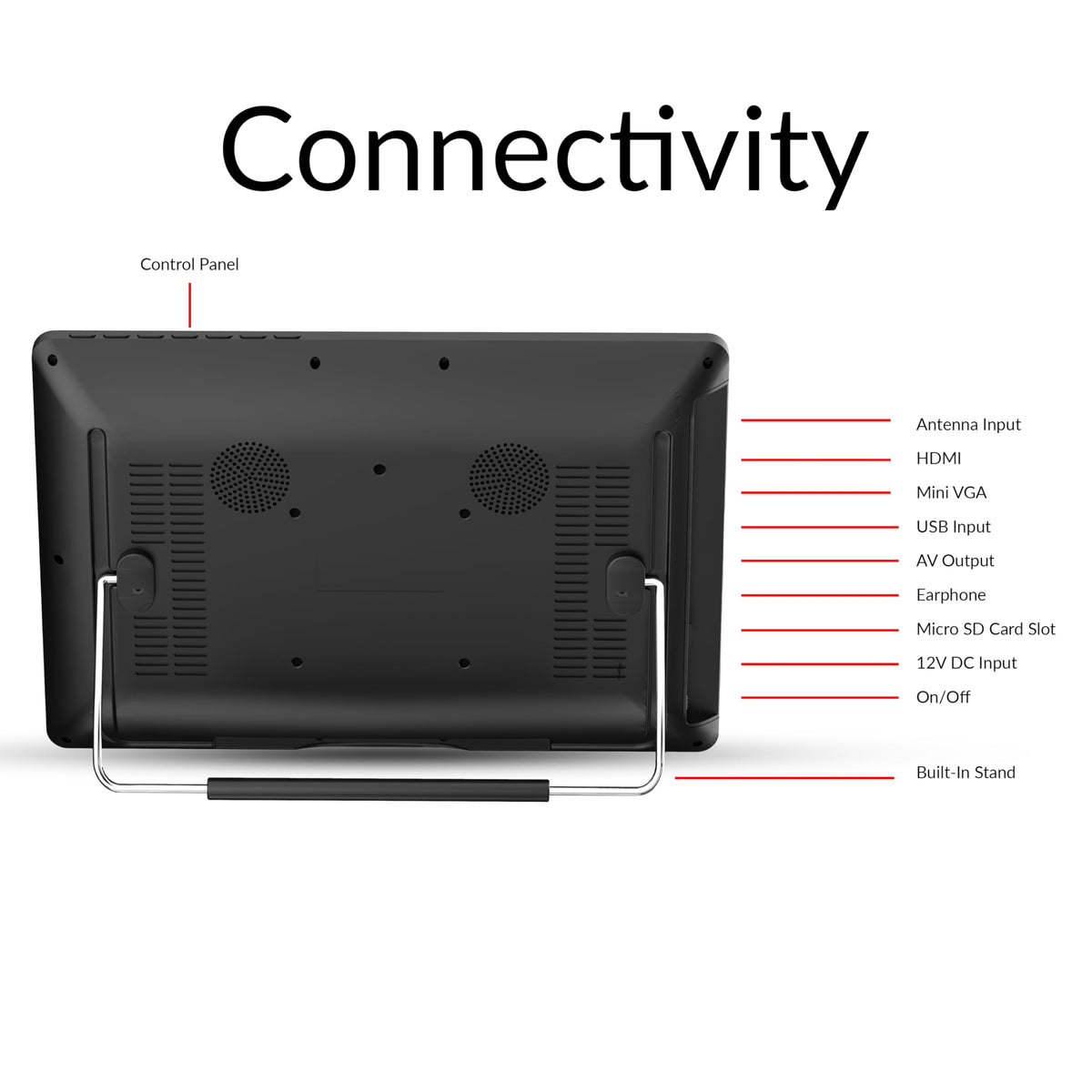 12-inch Portable LED TV with Rechargeable Battery and Remote Control K2820