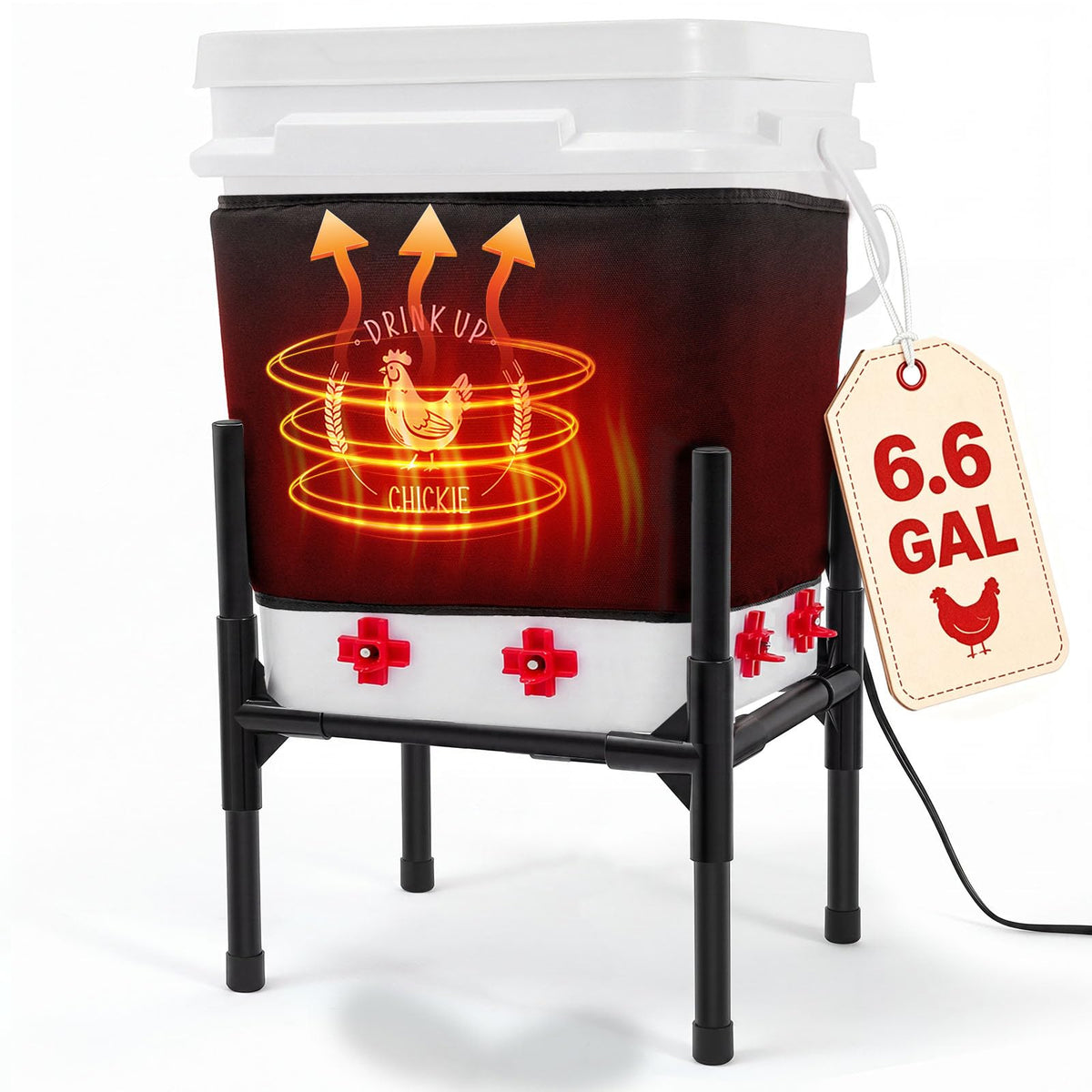 6.6 Gallon Heated Chicken Waterer with Stand R583