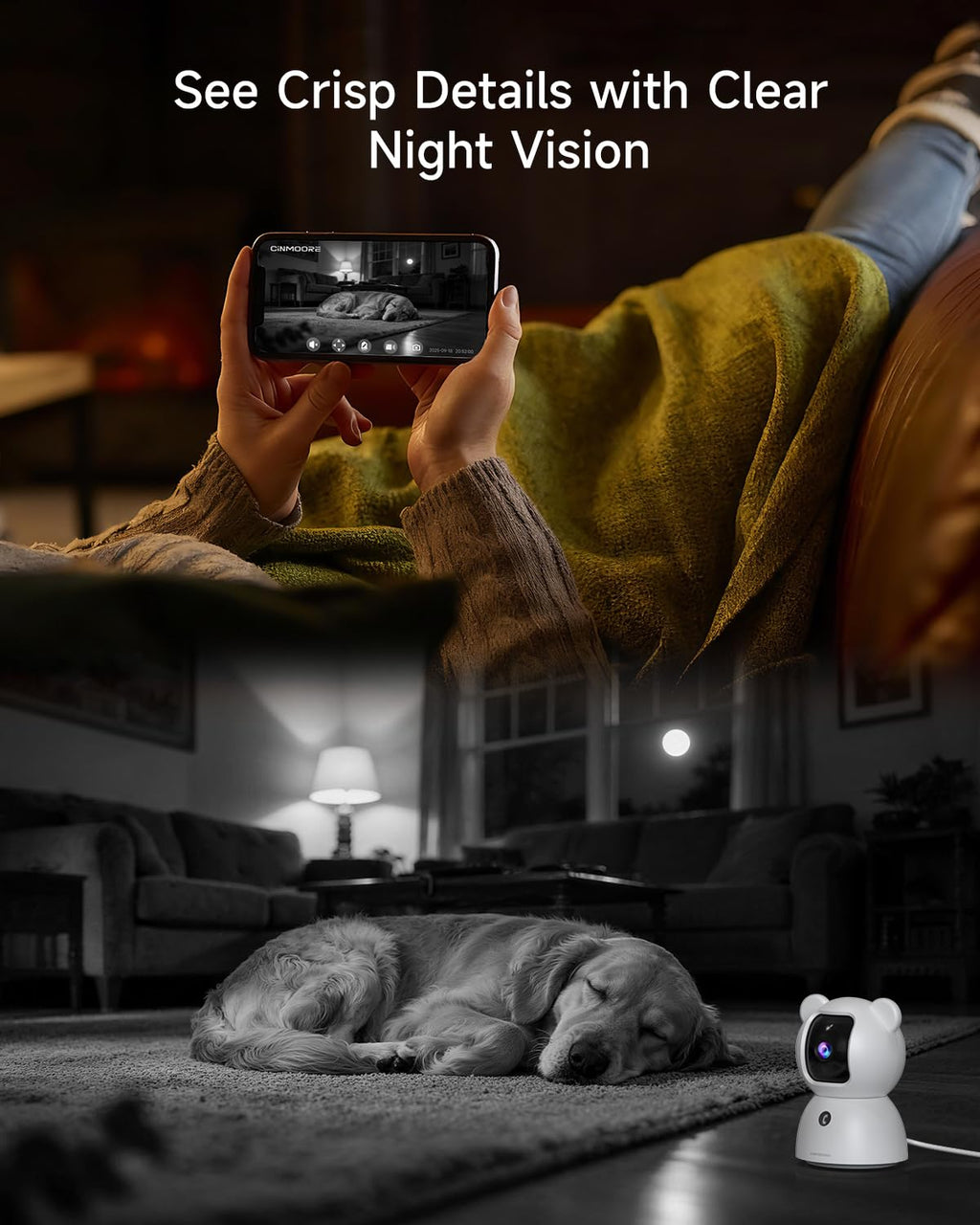 2 Pack 2.5K Indoor Security Cameras with Pan Tilt Night Vision 2-Way Audio L80826