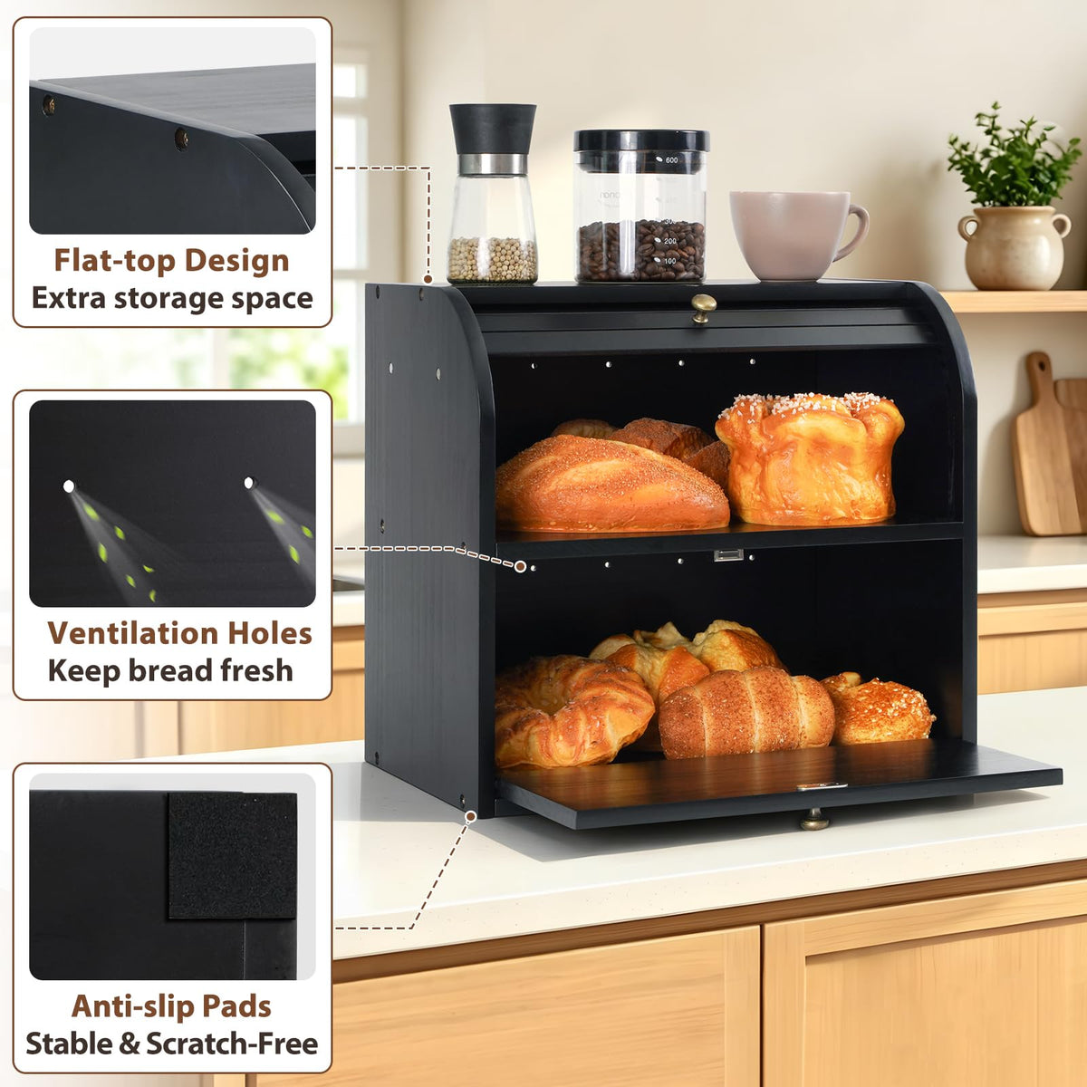 Wooden Bread Box K731